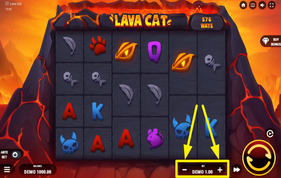 Lava Cat ASSIGN A BET VALUE.
