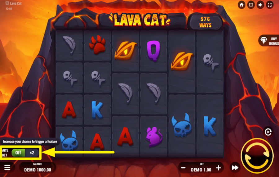 Lava Cat BOOST YOUR ODDS WITH ANTE BET.