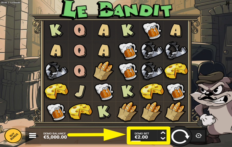 Le Bandit ASSIGN A BET VALUE.