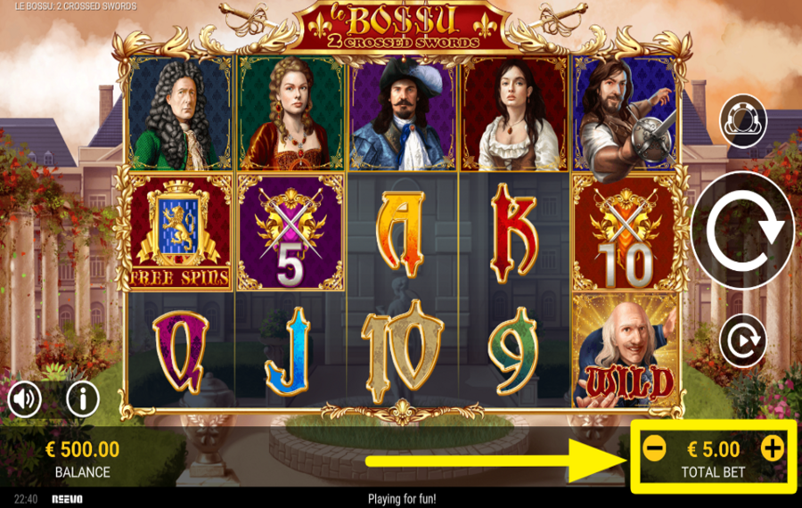 Le Bossu 2 Crossed Swords ВЫБЕРИТЕ СУММУ СТАВКИ.