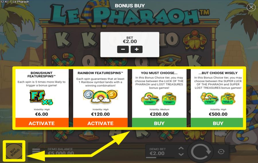 Le Pharaoh BONUSFUNKTIONEN KAUFEN ODER AKTIVIEREN.