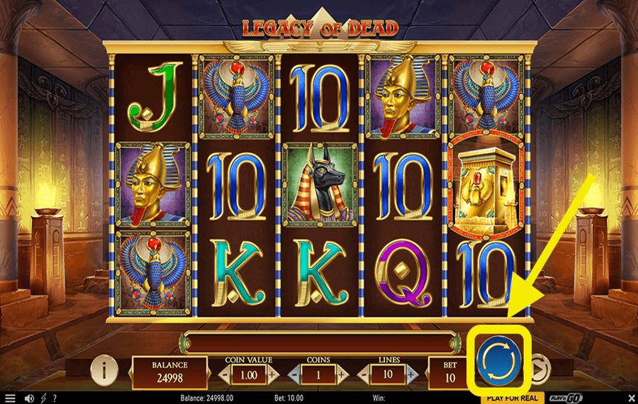 Legacy of Dead Haga clic/toque el botón "Girar".