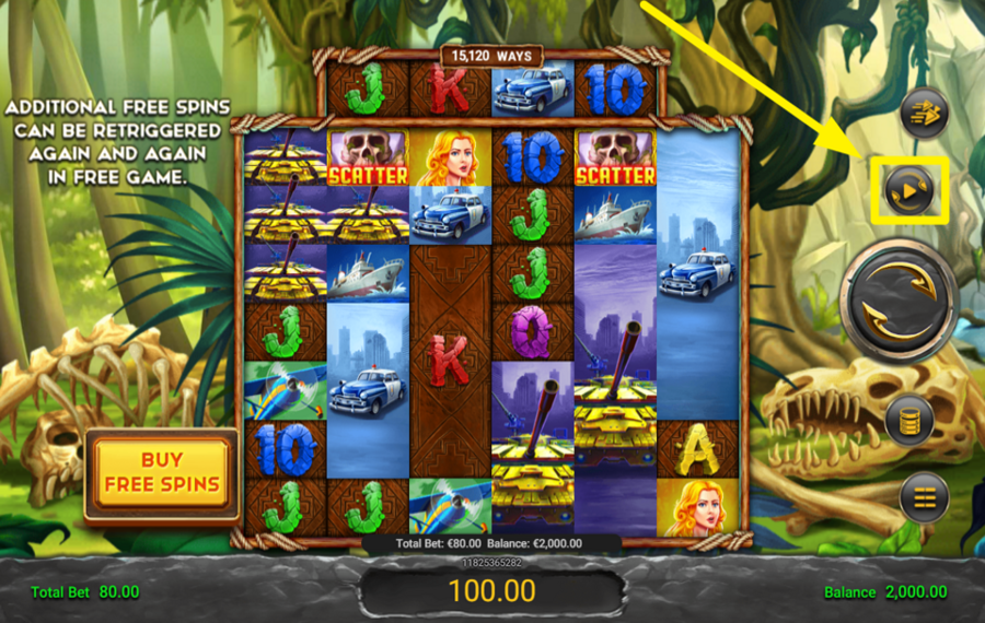 Legacy of Kong Maxways EMPLOY THE AUTOMATIC SPIN.