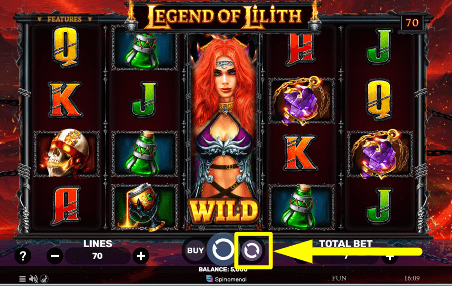 Legend of Lilith ACTIVEZ LES SPINS AUTOMATIQUES.