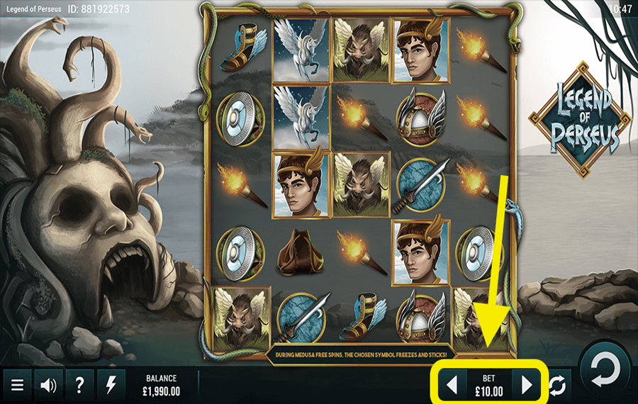 Legend of Perseus Scegli l'importo della tua scommessa.