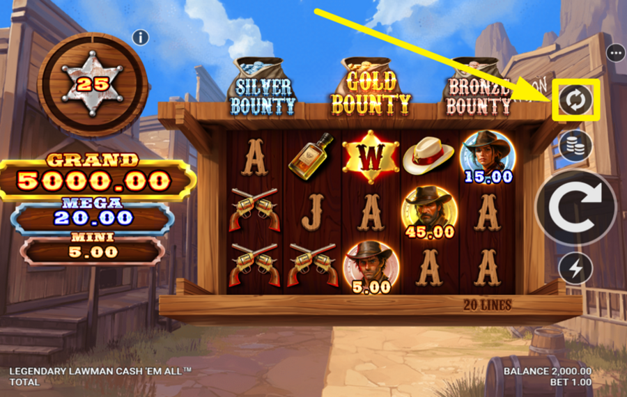 Legendary Lawman Cash Em All ВЫБЕРИТЕ АВТОМАТИЧЕСКИЕ ВРАЩЕНИЯ.