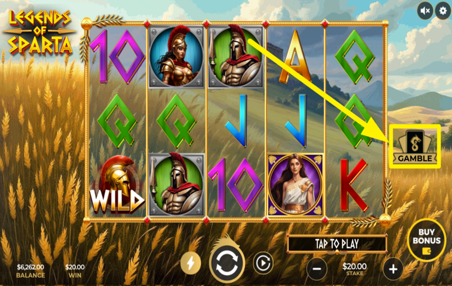 Legends of Sparta GAMBLE YOUR WIN.