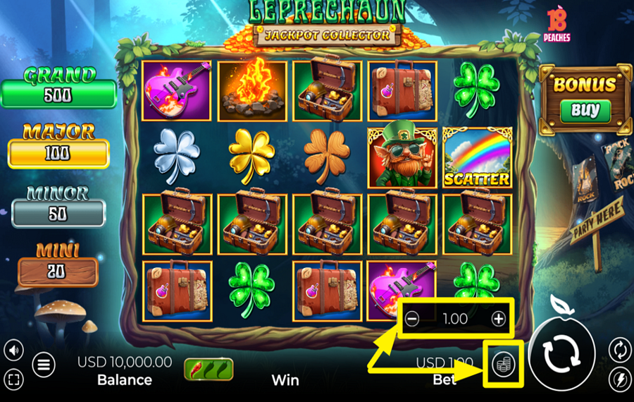 Leprechaun Jackpot Collector MODIFICA LA TUA SCOMMESSA.