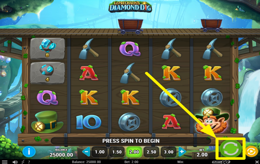 Leprechauns Diamond Dig SPIN FOR VICTORY!