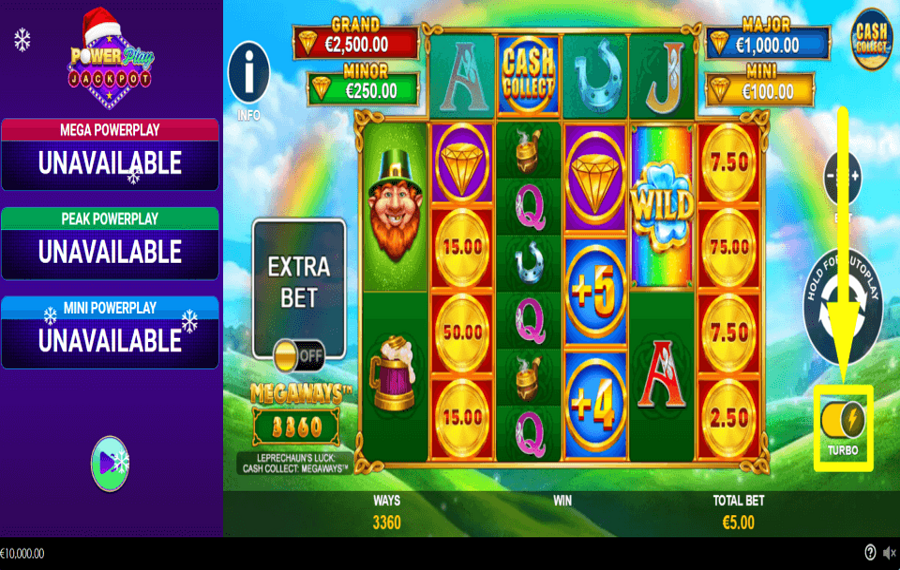 Leprechauns Luck Cash Collect Megaways PowerPlay Jackpot REGELN SIE DIE SCHLEUDERNDREHZAHL.