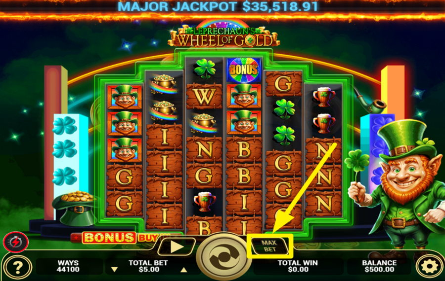 Leprechauns Wheel of Gold ESTABLISH THE HIGHEST STAKE LIMIT.