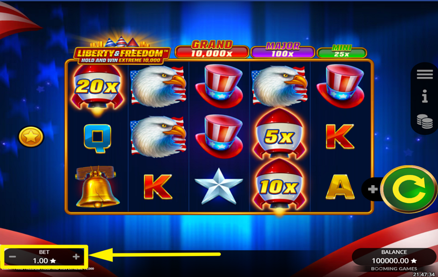Liberty and Freedom Hold and Win Extreme 10000 ВЫБЕРИТЕ ОБЩУЮ СТАВКУ.