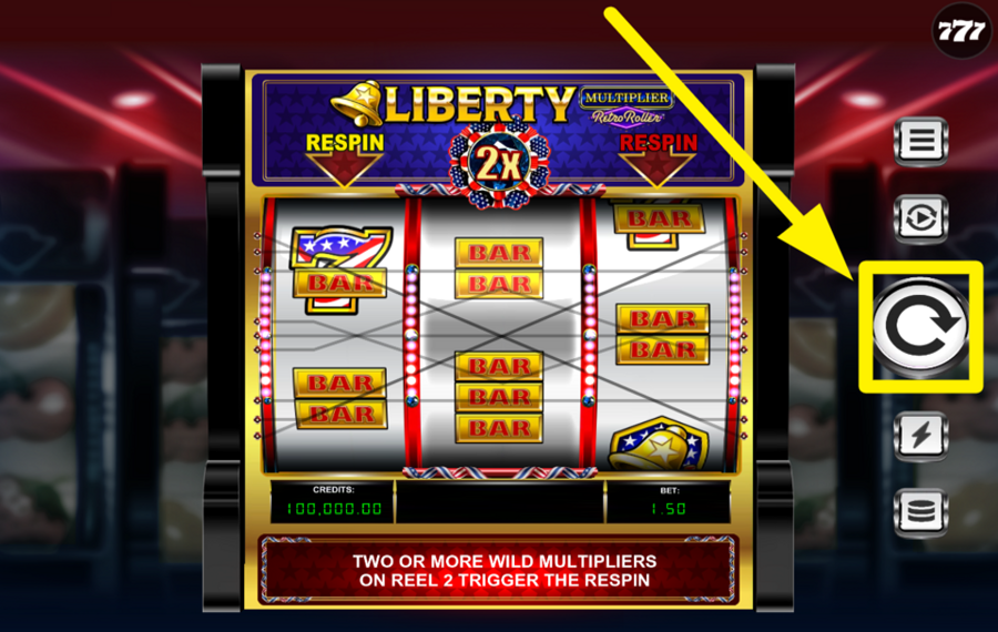 Liberty Multiplier Retro Roller DREHEN SIE FÜR DEN SIEG!