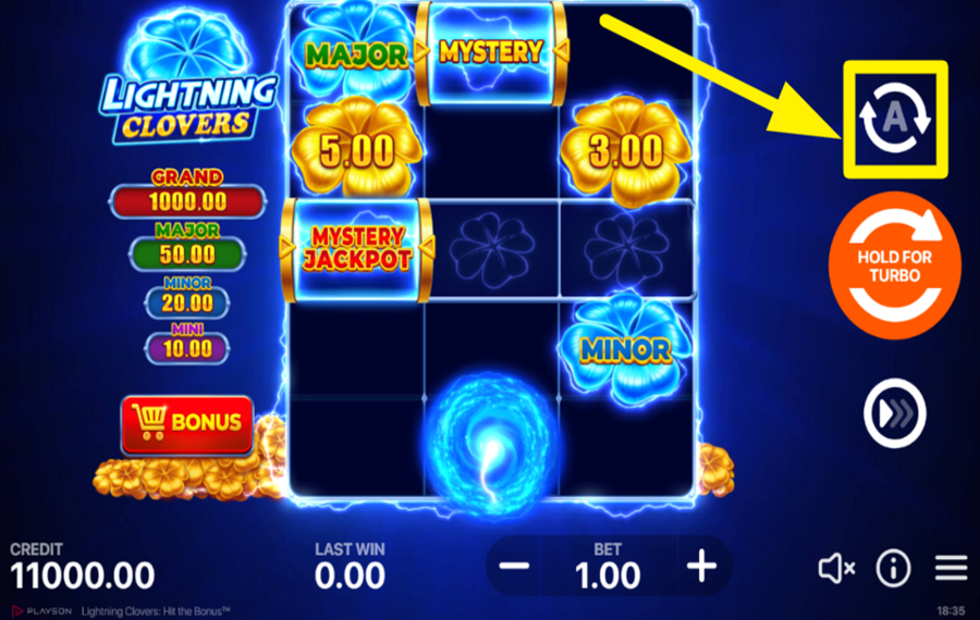 Lightning Clovers Hit the Bonus ИСПОЛЬЗУЙТЕ АВТОМАТИЗИРОВАННЫЕ ВРАЩЕНИЯ.