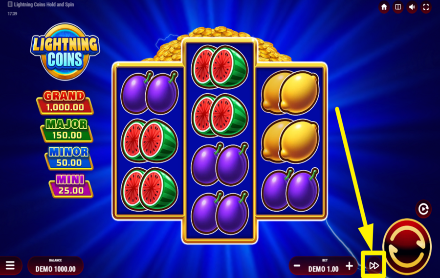 Lightning Coins Hold and Spin УСИЛЯЙТЕ ИГРУ.