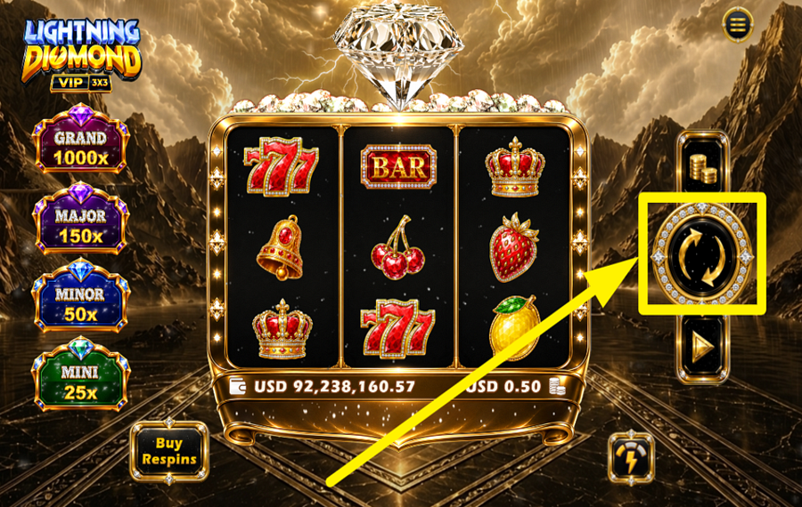 Lightning Diamond VIP Hold and Win 3x3 スピンして勝利を掴め！
