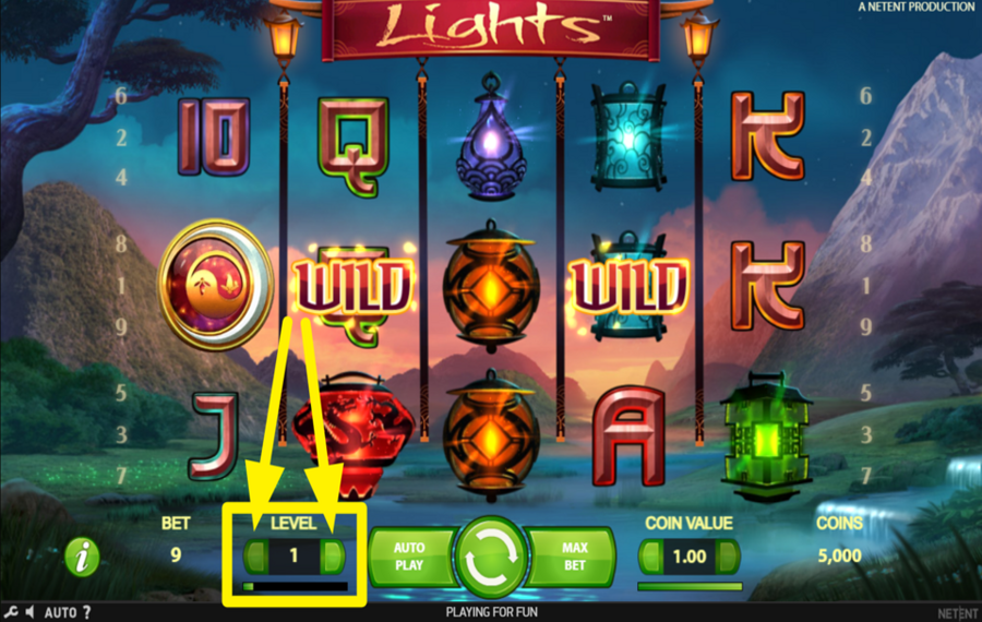 Lights SELEZIONA UN LIVELLO DI SCOMMESSA.