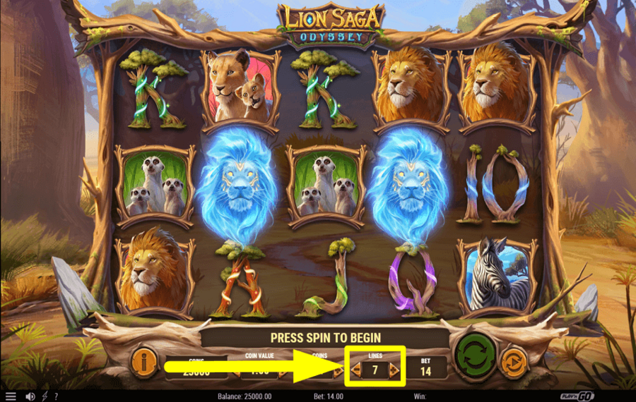 Lion Saga Odyssey AJUSTEZ LES LIGNES DE PAIEMENT.