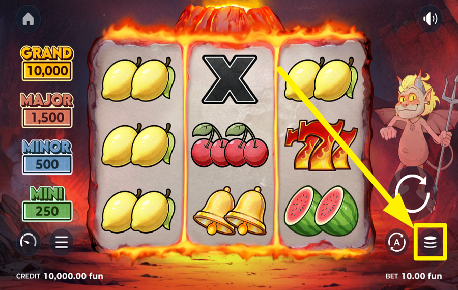 Little Devil Coins AJUSTA EL IMPORTE TOTAL DE LA APUESTA.