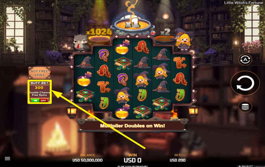 Little Witch Fortune ACTIVER LE PARI BUFF.