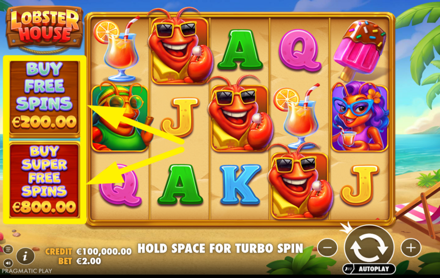 Lobster House BUY FREE SPINS.