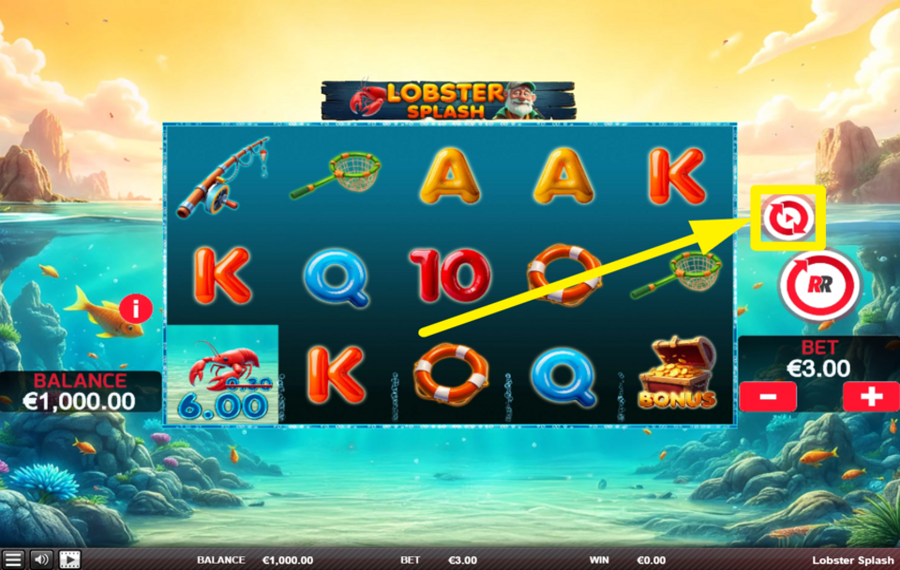 Lobster Splash UTILIZZARE I GIRI AUTOMATICI.