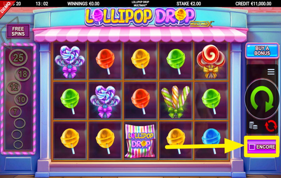 Lollipop Drop MultiMax ВКЛЮЧИТЕ РЕЖИМ ENCORE.
