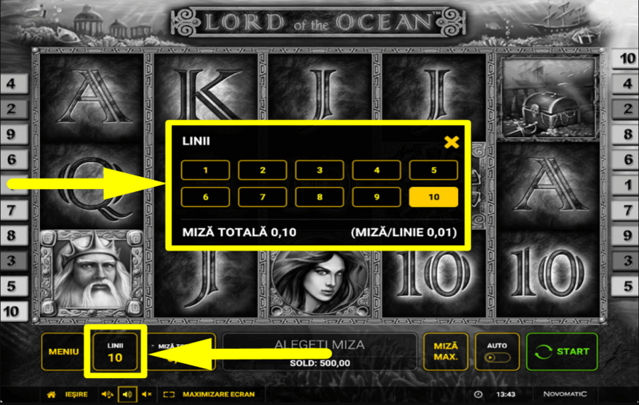 Lord of The Ocean CHOISISSEZ VOS LIGNES DE PAIEMENT.