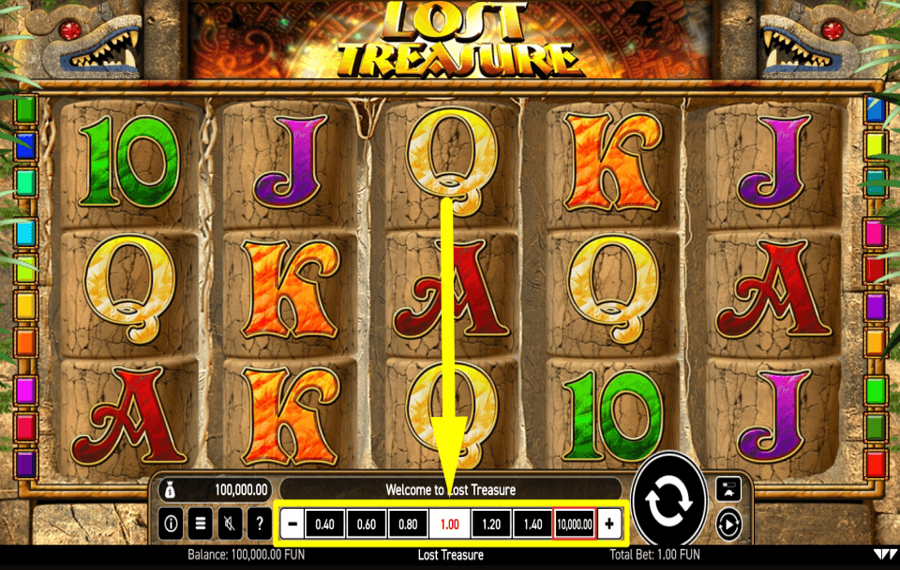 Lost Treasure SET YOUR TOTAL BET.