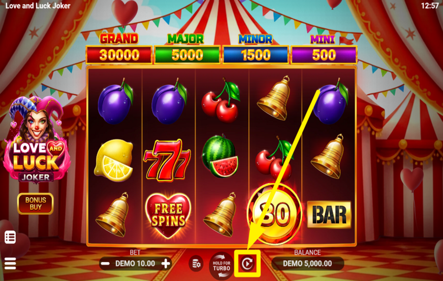 Love and Luck Joker UTILISEZ LA FONCTION DE LECTURE AUTOMATIQUE.