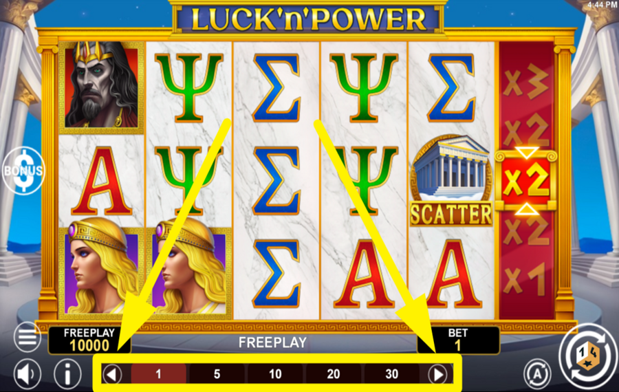 Luck n Power ADJUST YOUR BETTING AMOUNT.