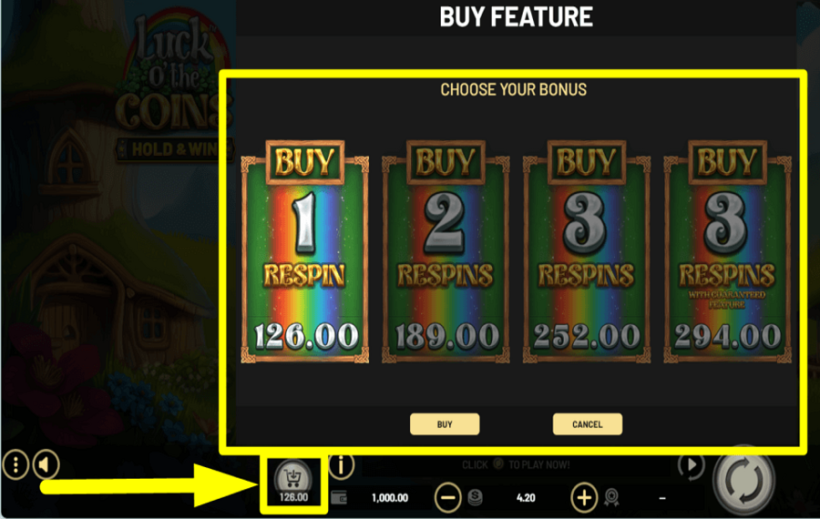 Luck O The Coins Hold and Win SCEGLI ELEMENTI BONUS.