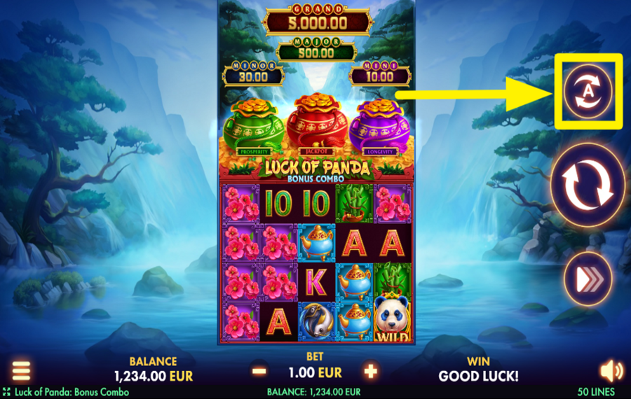 Luck of Panda Bonus Combo UTILIZE AUTOPLAY.