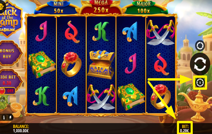 Luck of the Lamp Cashlink ВЫБЕРИТЕ СУММУ ДЛЯ СТАВКИ.