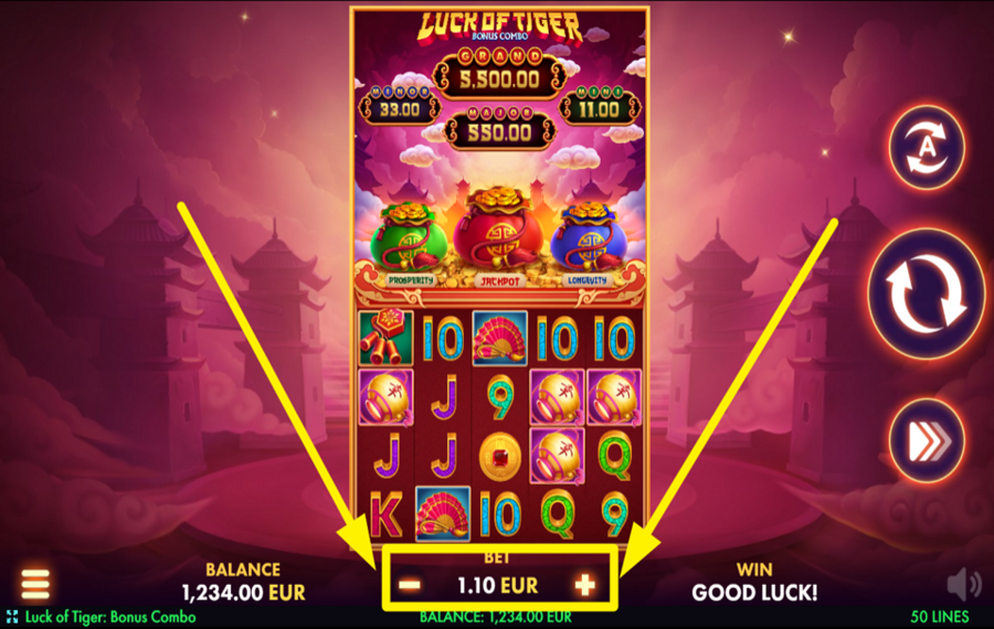 Luck of Tiger ВЫБЕРИТЕ ОБЩУЮ СТАВКУ.