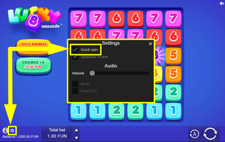 Lucky 8 Merge Up БЫСТРО ВРАЩАЙТЕ БАРАБАНЫ.