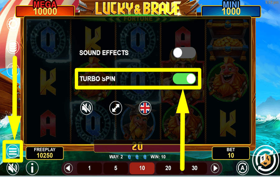 Lucky and Brave Fortune ИСПОЛЬЗУЙТЕ ТУРБО-РЕЖИМ.