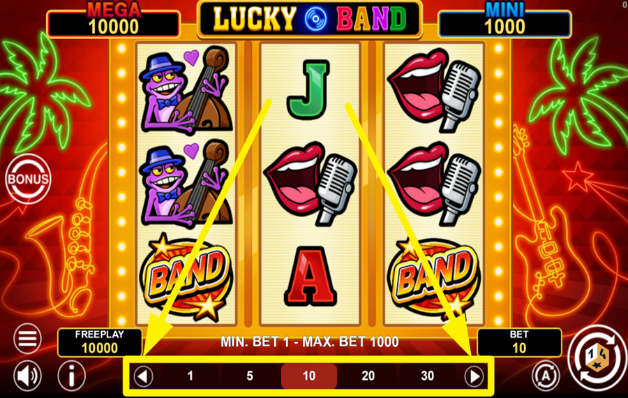 Lucky Band Hold And Win ERMITTELN SIE DEN GESAMTEINSATZ.