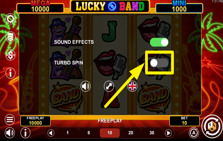 Lucky Band Hold And Win DIE DREHUNGEN BESCHLEUNIGEN.