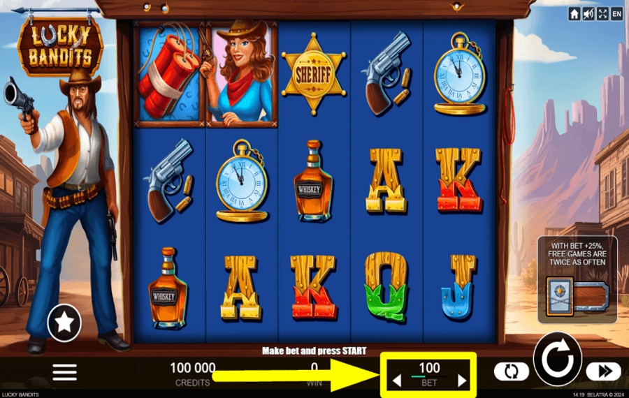 Lucky Bandits SET YOUR STAKE.