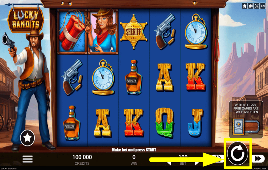 Lucky Bandits SPIN THE REELS.