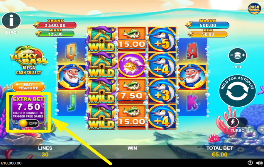 Lucky Bass Mega Cash Collect STEIGERN SIE IHREN EINSATZ.