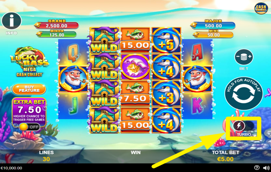 Lucky Bass Mega Cash Collect MAXIMIEREN SIE DIE GESCHWINDIGKEIT.