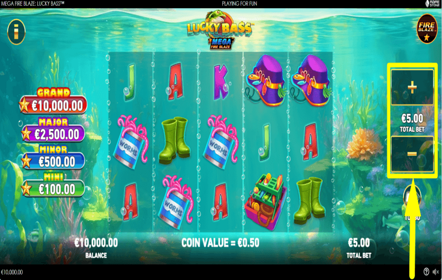 Lucky Bass Mega Fire Blaze PLATZIEREN SIE IHREN EINSATZ.