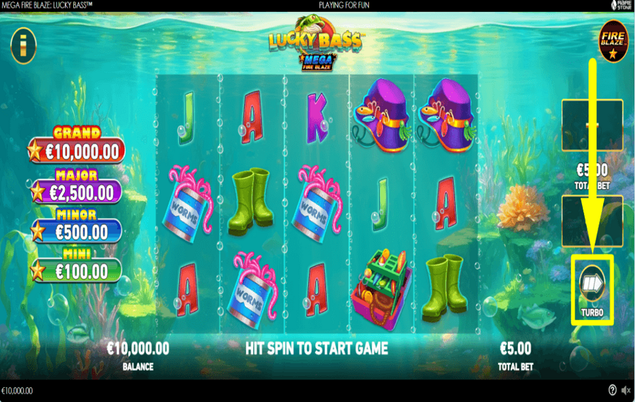 Lucky Bass Mega Fire Blaze ERHÖHEN SIE DAS TEMPO.