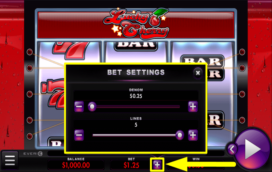 Lucky Cherry CAST YOUR TOTAL BET.