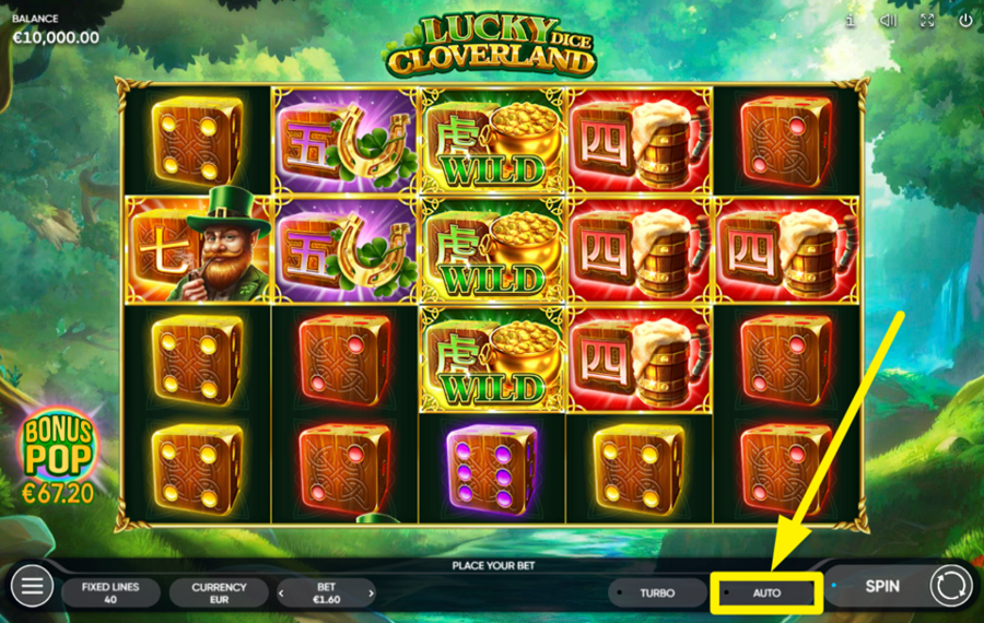 Lucky Cloverland Dice ВКЛЮЧИТЬ АВТОВОСПРОИЗВЕДЕНИЕ.