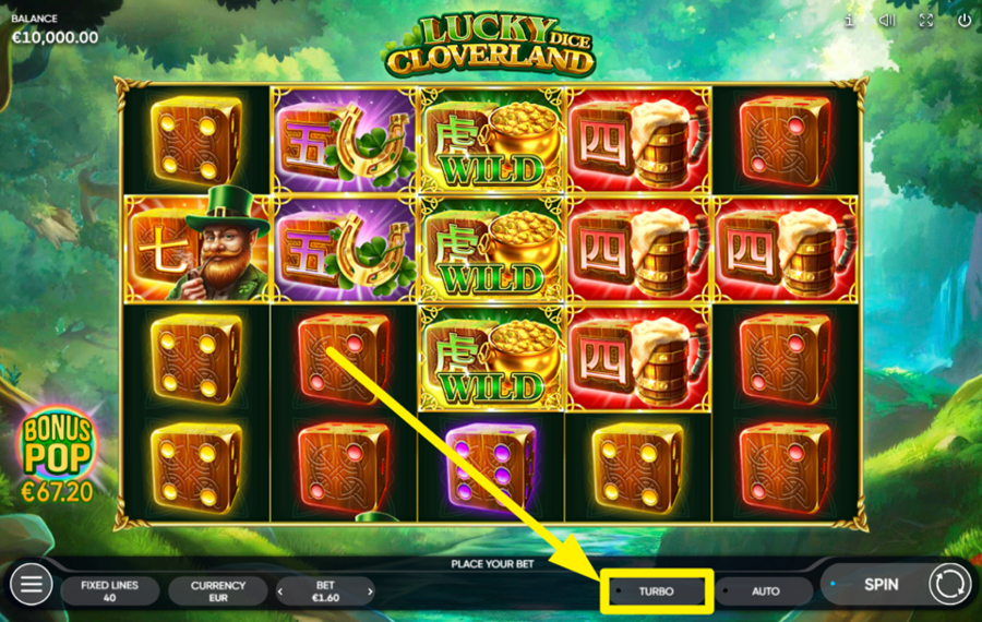 Lucky Cloverland Dice Ускорьте действие.