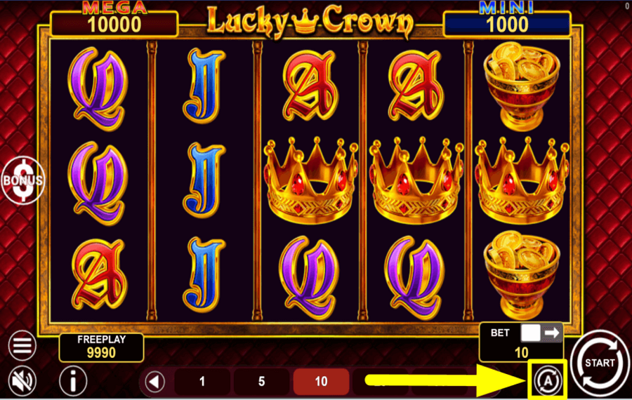 Lucky Crown Hold and Win CHOOSE AUTOMATIC SPINS.