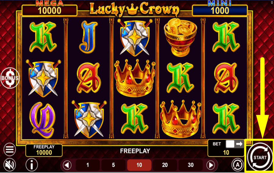 Lucky Crown Hold and Win CLICK START TO PLAY.